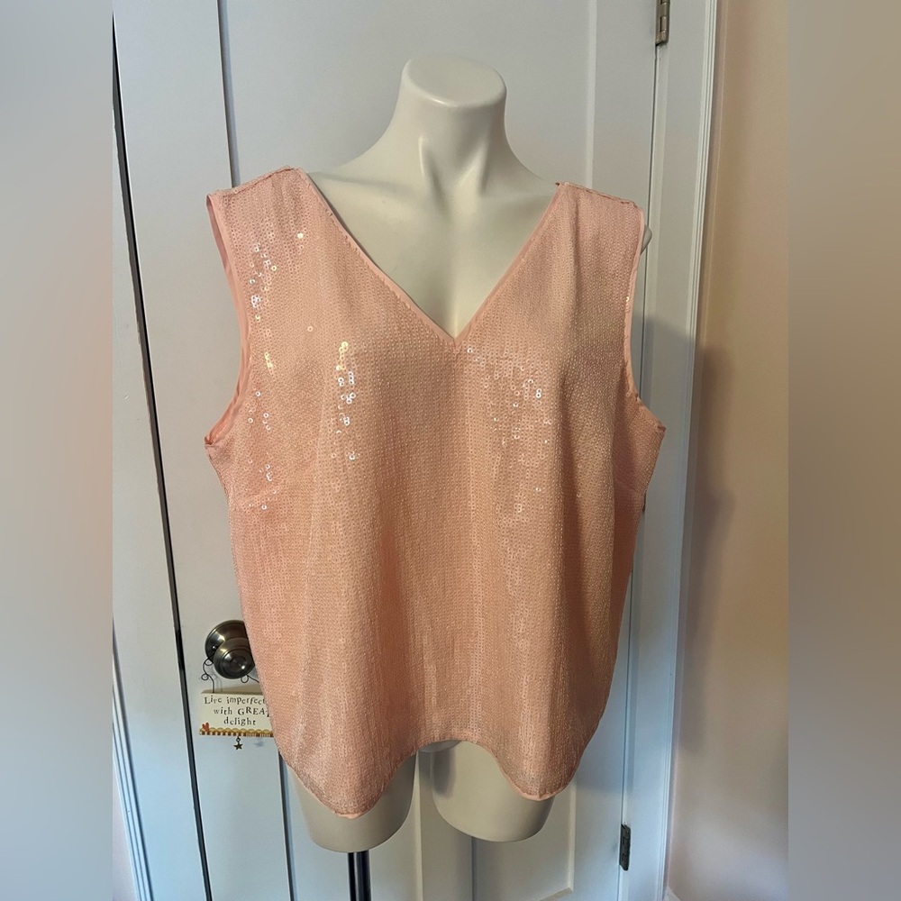 J. Crew Soft Pink Sequin Tank